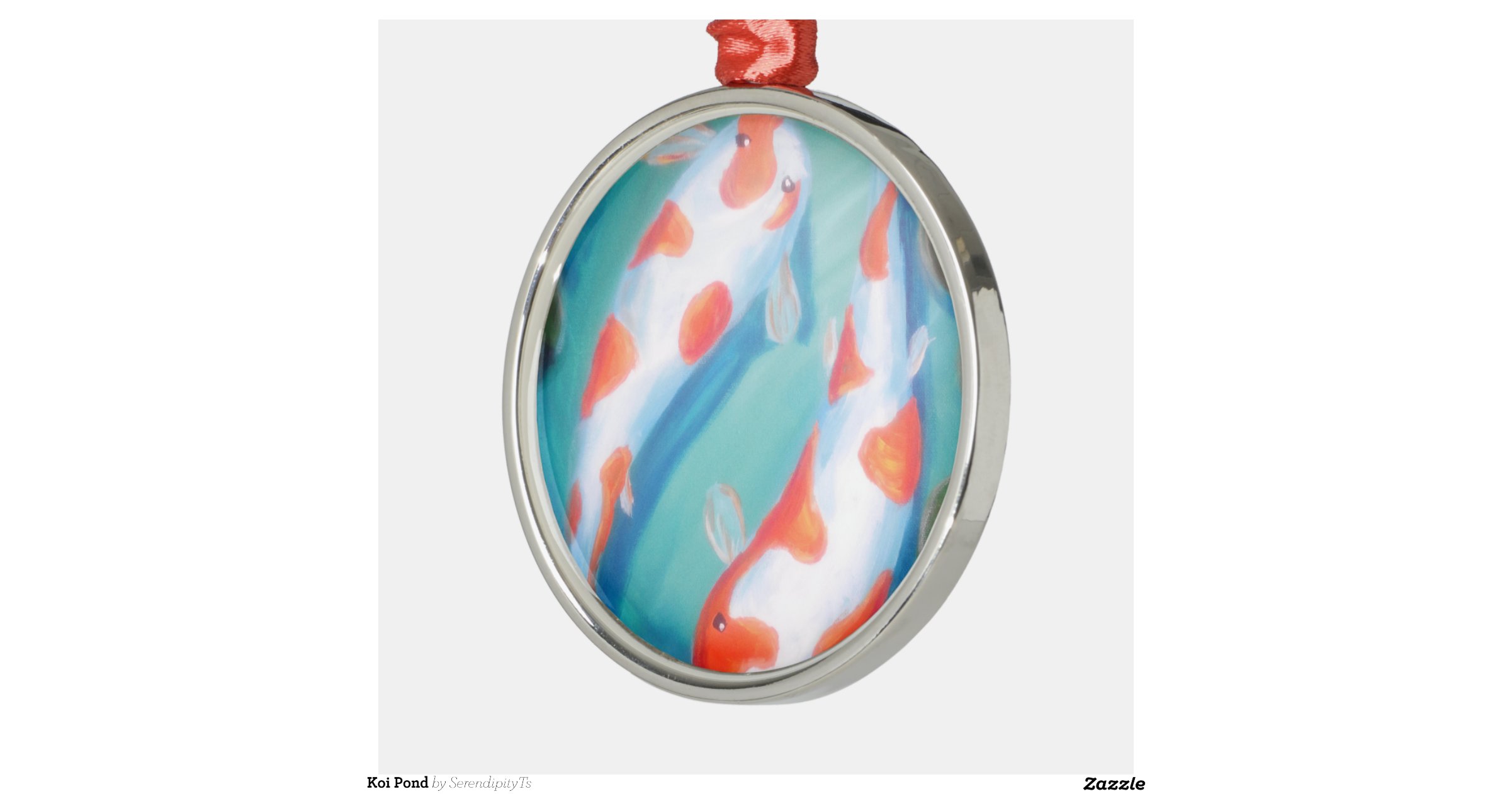 koi pond round metal christmas ornament zazzle koi pond round metal christmas ornament zazzle