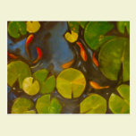 Koi Pond with lily pads and little fish postcards