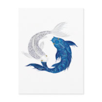 Koi Regal Blue Ghost silver Postcards