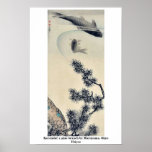Koi under a pine branch by Maruyama, Okyo Ukiyoe Posters