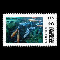 Koi with Monstera stamps