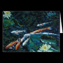 Koi with Water Lily cards