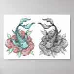 Kois in Roses Canvas Print