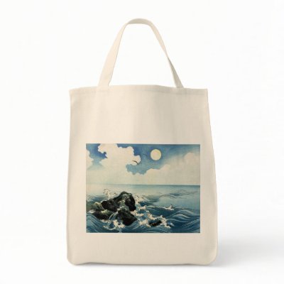 Printing Canvas Bags on Big Wave  Japanese Woodblock Print Canvas Bags By Vintageartposters