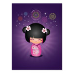 Kokeshi Cutie Fireworks Postcard