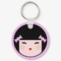 Kokeshi Doll Face Keychain
