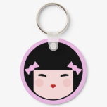 Kokeshi Doll Face Keychain