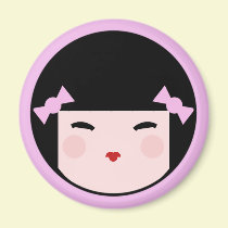 Kokeshi Doll Face Magnet by megakawaii Kokeshi Doll Face Magnet