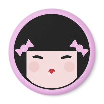 Kokeshi Doll Face Magnet by megakawaii Kokeshi Doll Face Magnet