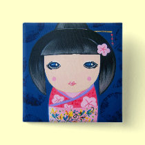 Kokeshi Doll - Harumi buttons