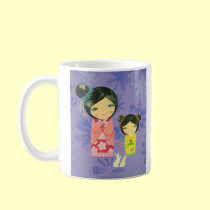 Kokeshi Doll - Love Binds Us Together mugs