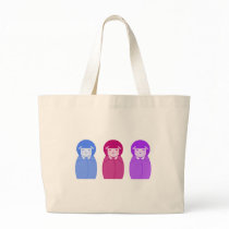 Kokeshi Doll Trio bags