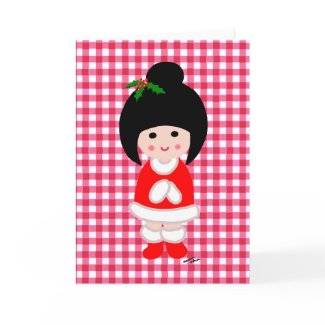Kokeshi Girl Christmas card