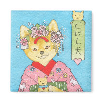 Kokeshi Inu magnet by bmoussart Kokeshi Inu magnet