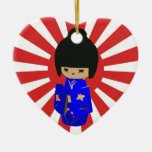 Kokeshi kawaii customizable text pendant ornament