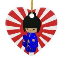 Kokeshi kawaii customizable text pendant ornament ornaments