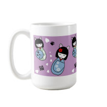 Kokeshi Kitty Ceramic Mug mugs