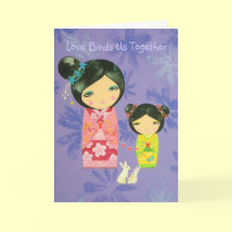 Kokeshi Love Binds Us Together (Mother's Day Card)