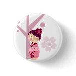 Kokeshi Sakura and Cherry Tree Pin
