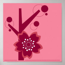 Kokeshi Sakura Kimono Design Poster