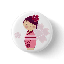 Kokeshi Sakura Pin