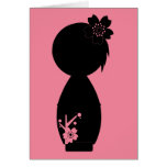 Kokeshi Sakura Silhouette Note Card cards