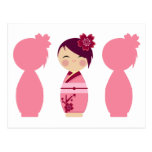 Kokeshi Sakura Silhouettes postcards