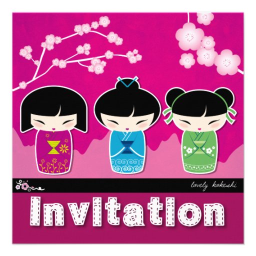 Kokeshi square Invitation