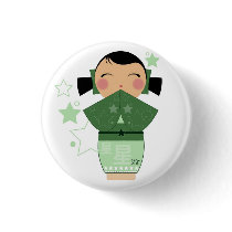 Kokeshi Star Pin buttons