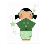 Kokeshi Star Postcard postcards