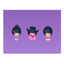 kokeshi Three Postcard