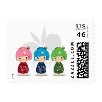 Kokeshi Triplets Postage postage