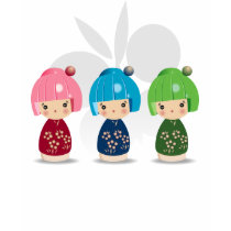 Kokeshi Triplets Tee t-shirts