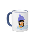Kokeshi winter mugs