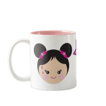 Kokeshi with Buns Mug mugs