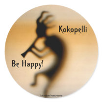 Kokopelli Be Happy Good Luck Sticker Label