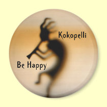 Kokopelli Be Happy Inspirational Magnet magnets