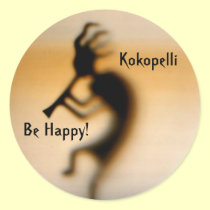 Kokopelli Be Happy Inspirational Sticker stickers