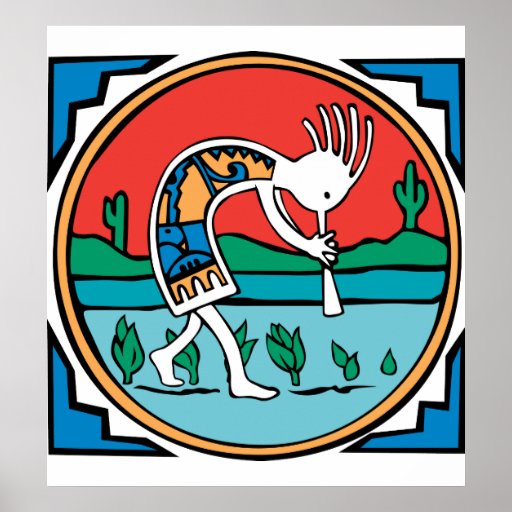 Kokopelli Color Poster Zazzle