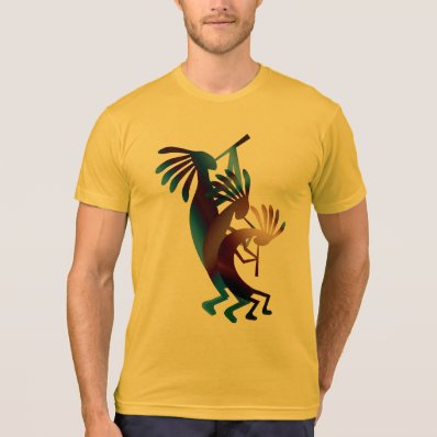 Kokopelli Dance American Apparel Gold Tees