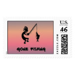Kokopelli Gone Fishing postage
