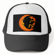 Kokopelli Moon-Black Trucker Hats