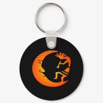 Kokopelli Moon-Black keychains by WhiteTiger_LLC Kokopelli Moon-Black keychains