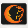Kokopelli Moon-Black Mouse Pads