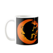 Kokopelli Moon-Black Coffee Mugs