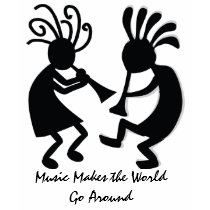KOKOPELLI MUSIC MAKES THE WORLD GO AROUND T SHIRT