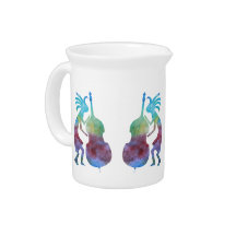 Kokopelli Plays Bass Beverage Pitchers