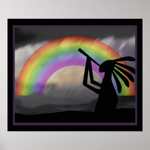 Kokopelli Rainbow Print print