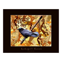 KOKOPELLI RAVEN Art Poster posters by RavenSpiritPrints KOKOPELLI RAVEN Art Poster posters