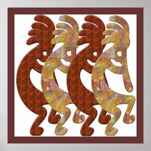 Kokopelli Rock Art March by M.Light print